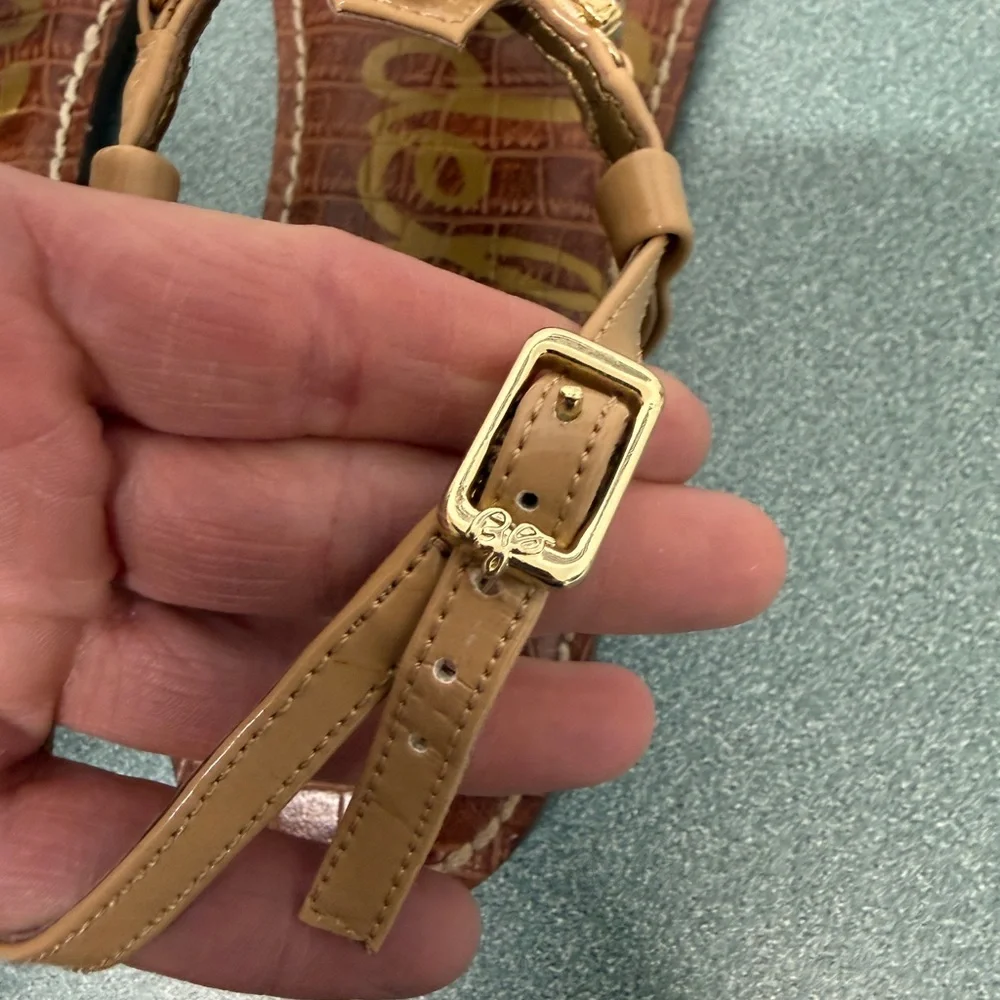 Sam Edelman “Grayson” Jeweled Rhinestones Flat Thong Gladiator Sandals 10.5 - Picture 9 of 13